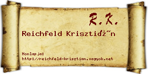 Reichfeld Krisztián névjegykártya
